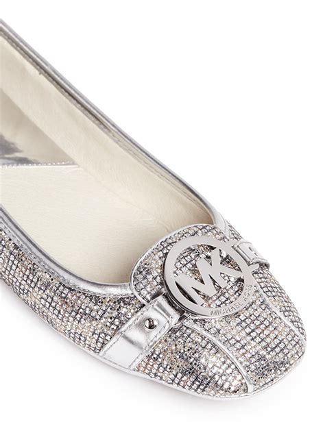 michael kors metallic silver flats|Michael Kors black flats 8m.